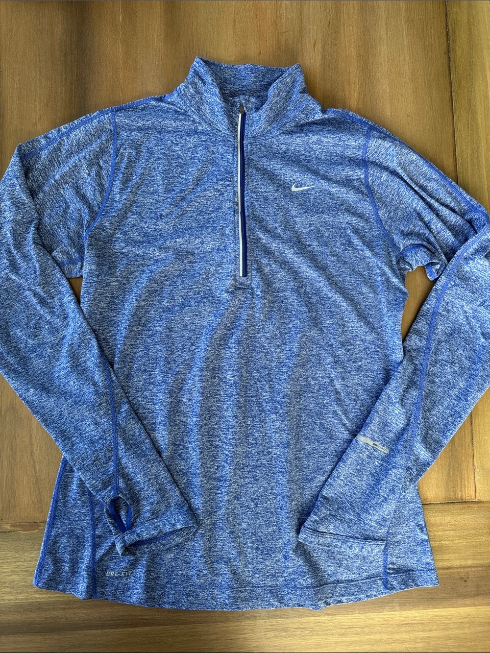 Nike Dri-Fit Heathered Royal Blue Quarter-Zip Performance Top size Medium